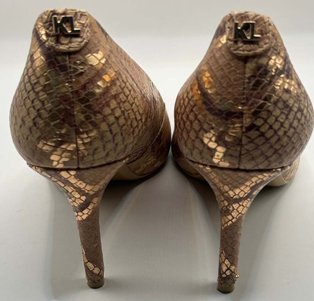 Karl Lagerfeld Paris Royale Snake Print Pointed Toe Pumps Size 6M - Picture 3 of 7
